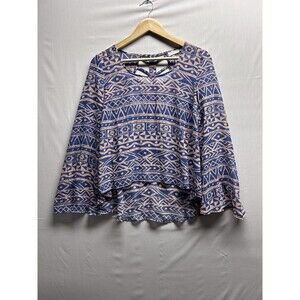 Anthropologie Blu Pepper Women’s Small Boho Hippie Aztec Crop Blouse